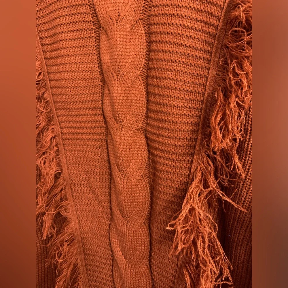 NWT Chunky Knit Turtle Neck fringe Sweater Dress - Picture 4 of 8